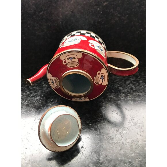 Vtg Pottery Hand Painted Teapot Empress Arts 1999 Decorative Miniature Tea Cups - Picture 6 of 9